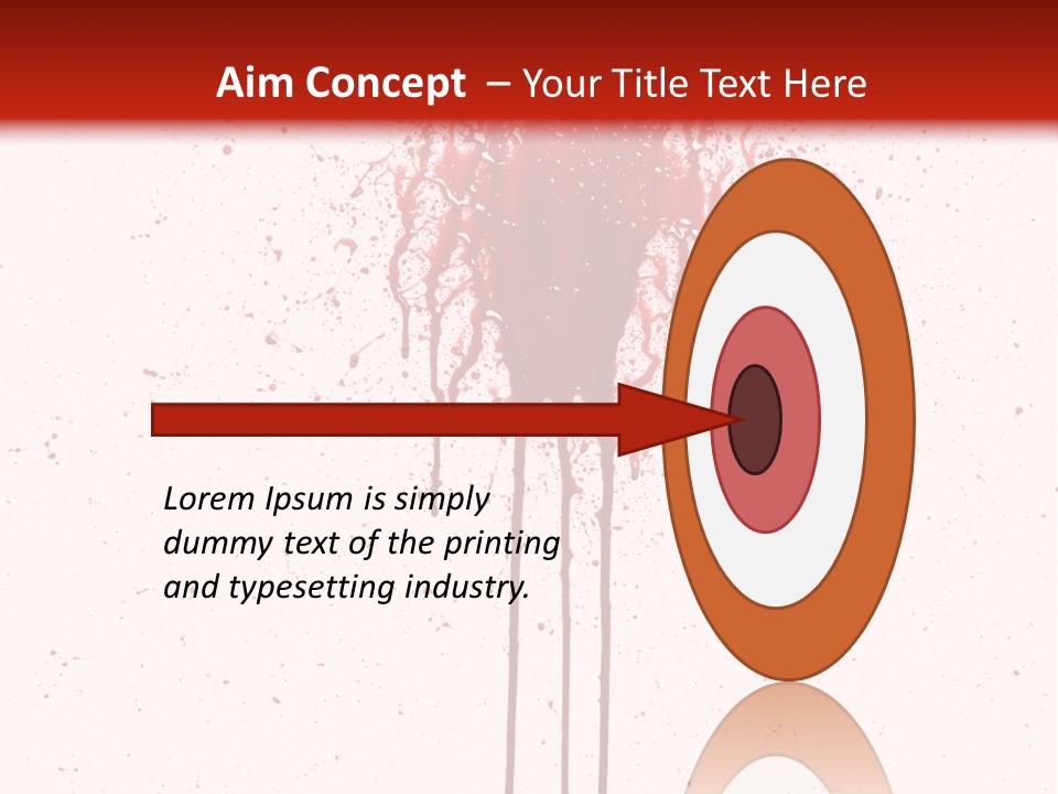 Splattered Blood Pattern With Drips Isolated On A White Background PowerPoint Template