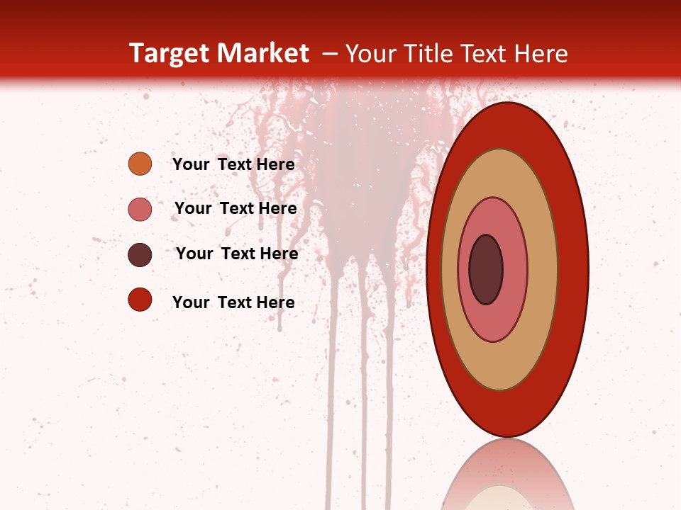 Splattered Blood Pattern With Drips Isolated On A White Background PowerPoint Template