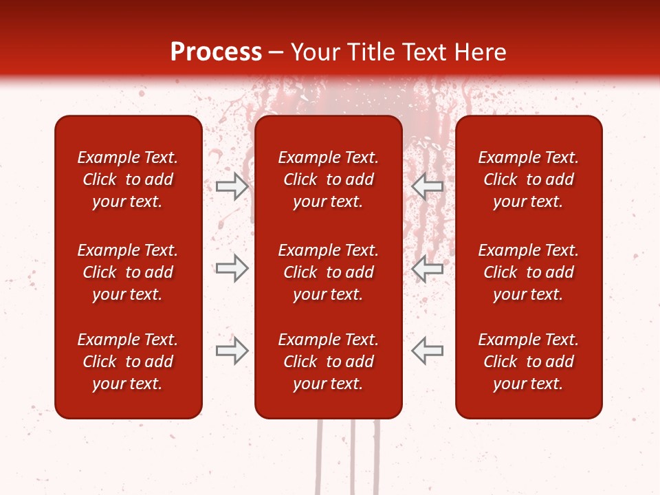 Splattered Blood Pattern With Drips Isolated On A White Background PowerPoint Template