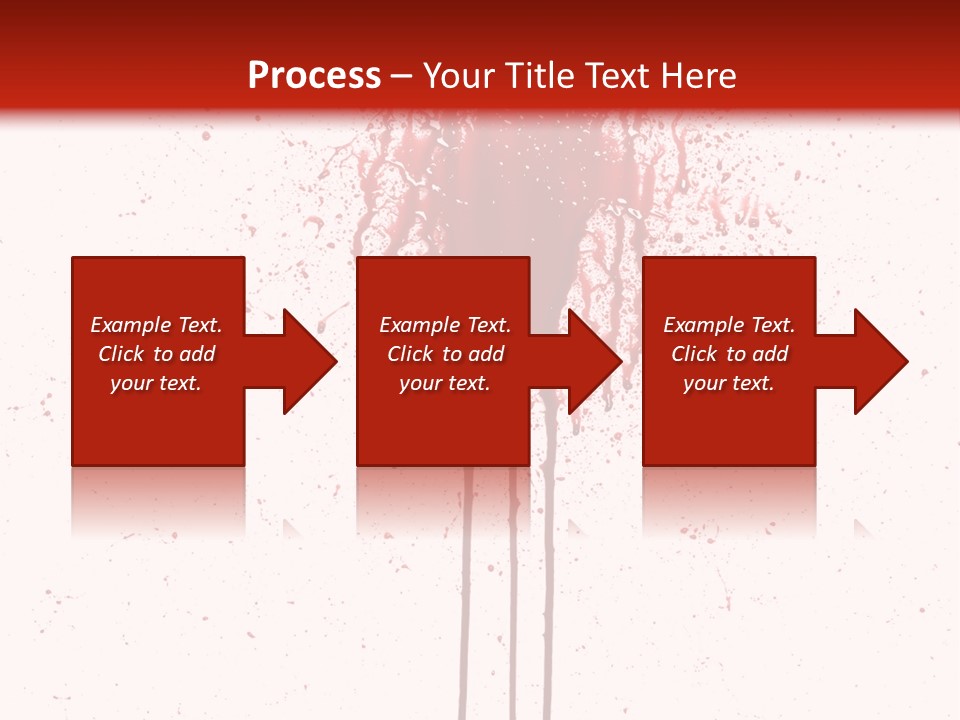 Splattered Blood Pattern With Drips Isolated On A White Background PowerPoint Template