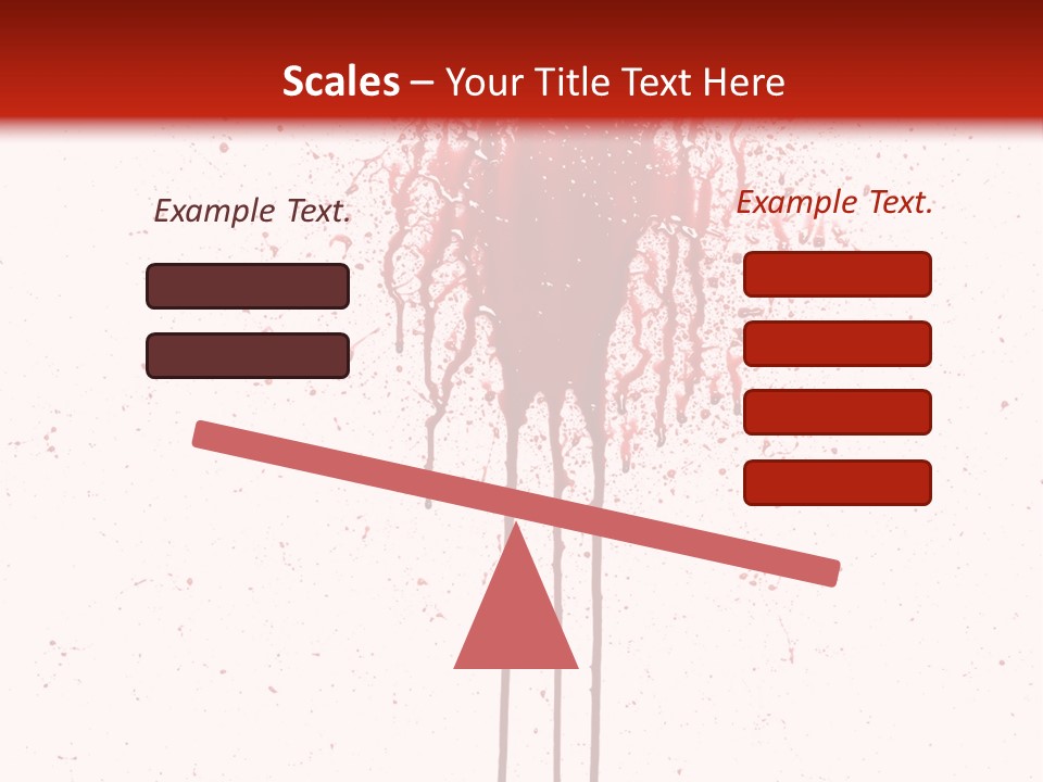 Splattered Blood Pattern With Drips Isolated On A White Background PowerPoint Template