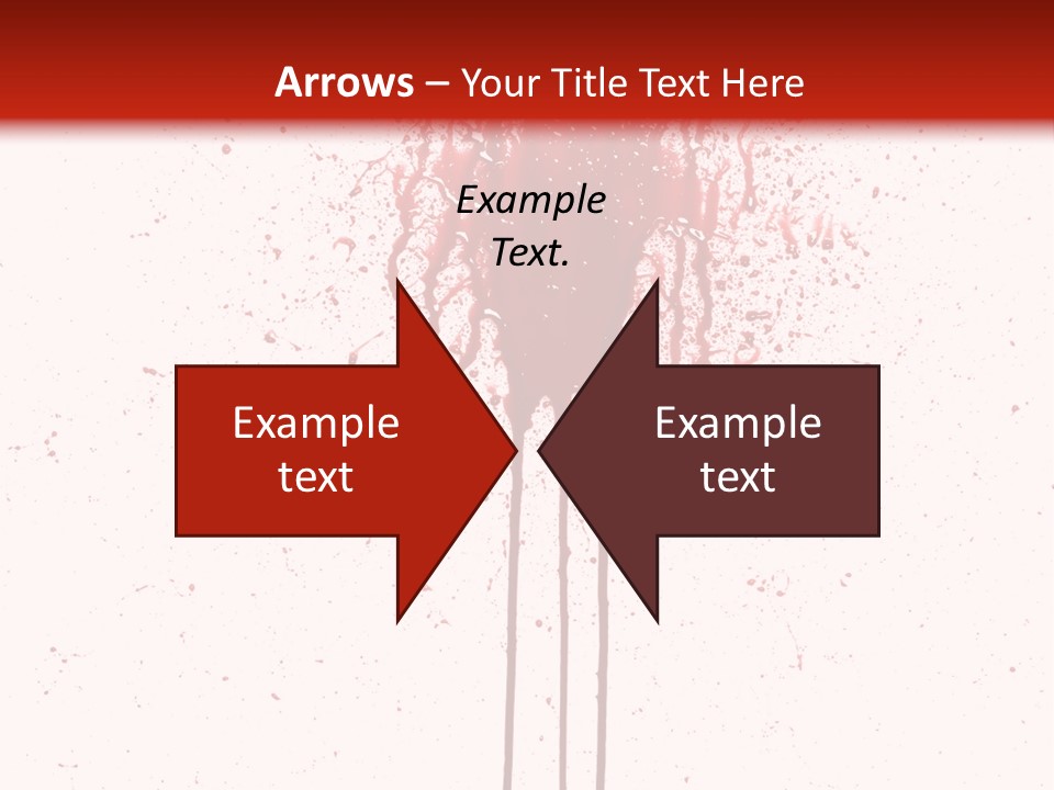 Splattered Blood Pattern With Drips Isolated On A White Background PowerPoint Template