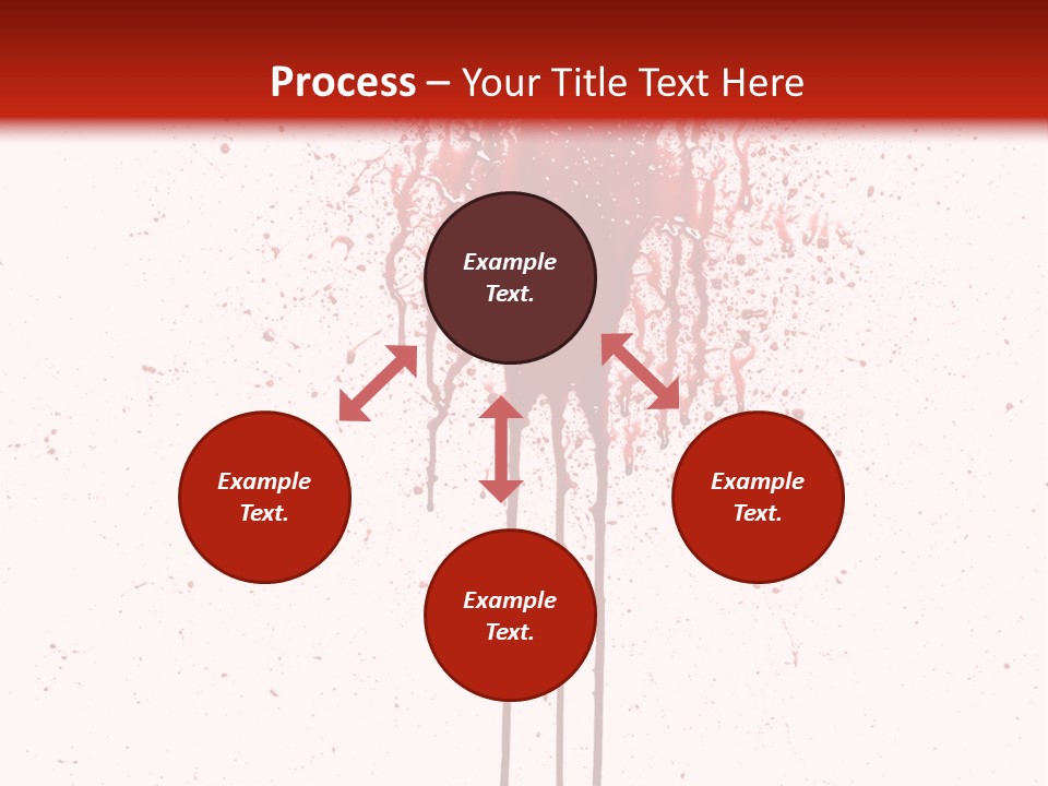Splattered Blood Pattern With Drips Isolated On A White Background PowerPoint Template