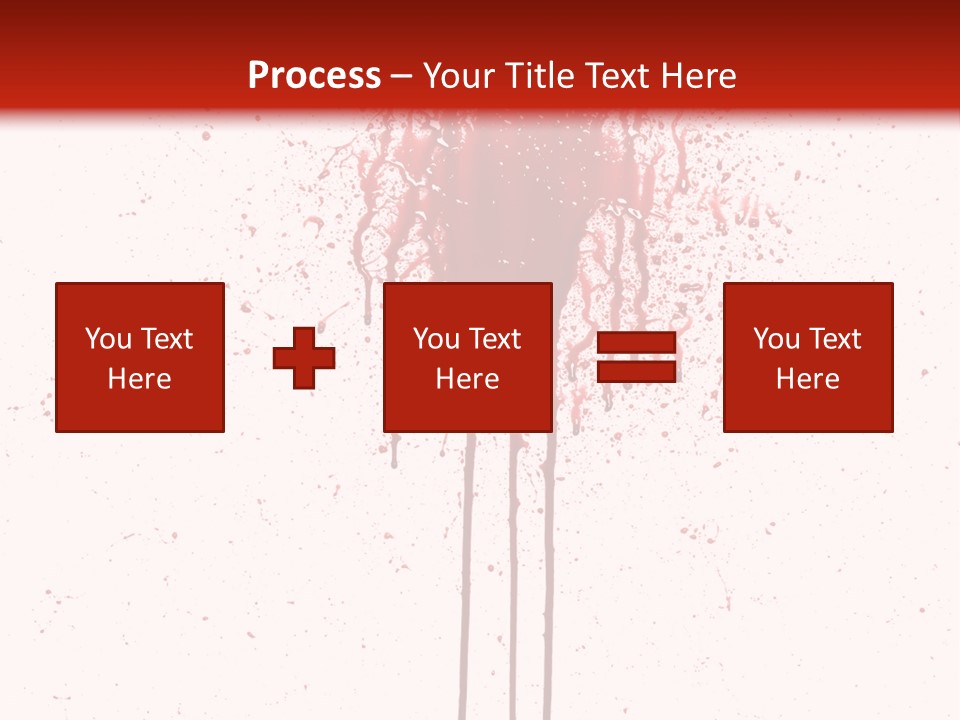 Splattered Blood Pattern With Drips Isolated On A White Background PowerPoint Template