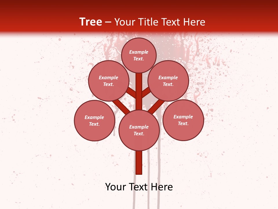 Splattered Blood Pattern With Drips Isolated On A White Background PowerPoint Template