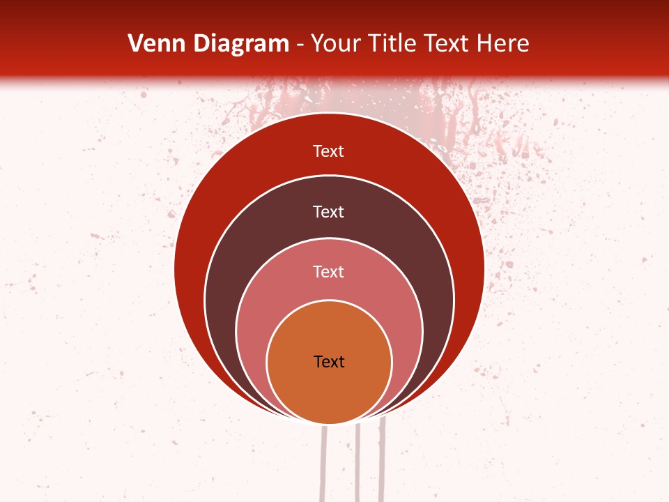Splattered Blood Pattern With Drips Isolated On A White Background PowerPoint Template