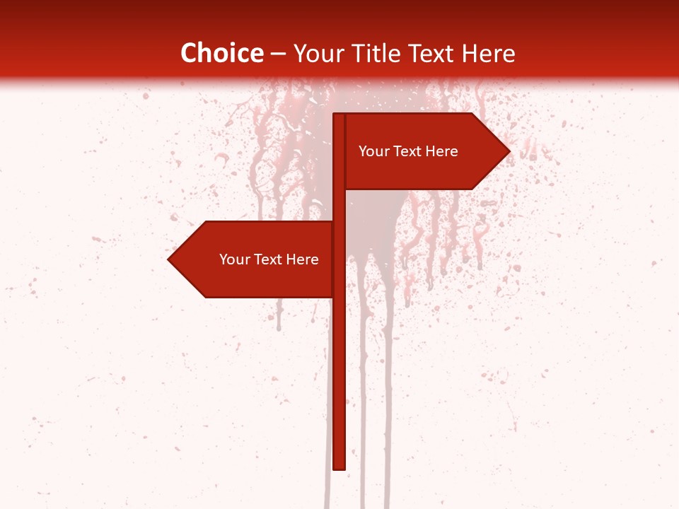 Splattered Blood Pattern With Drips Isolated On A White Background PowerPoint Template