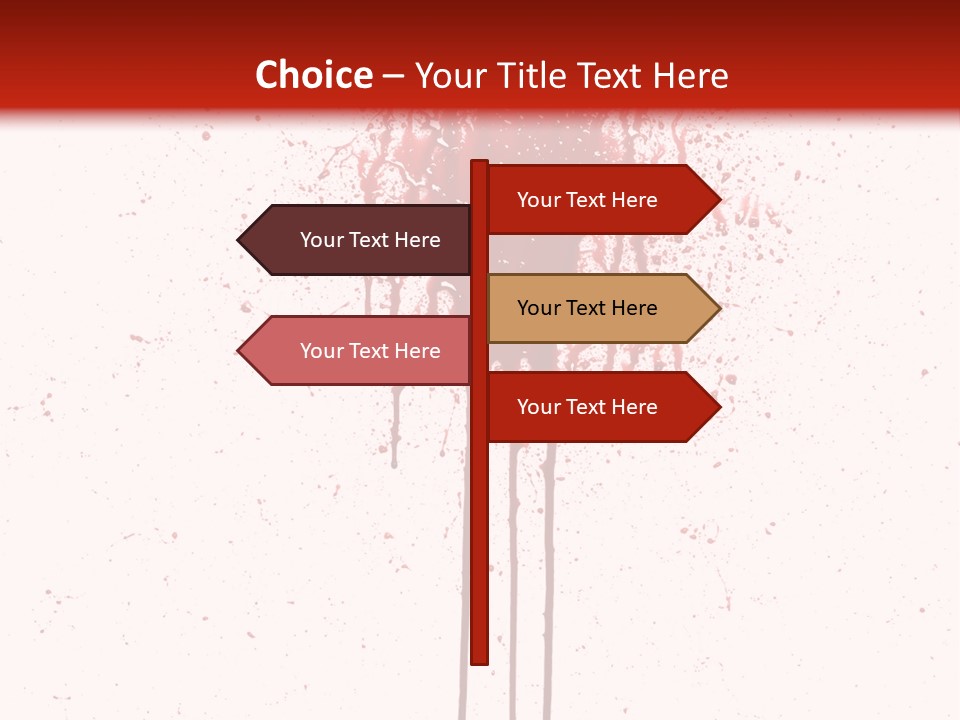 Splattered Blood Pattern With Drips Isolated On A White Background PowerPoint Template