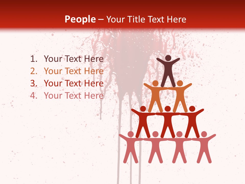 Splattered Blood Pattern With Drips Isolated On A White Background PowerPoint Template