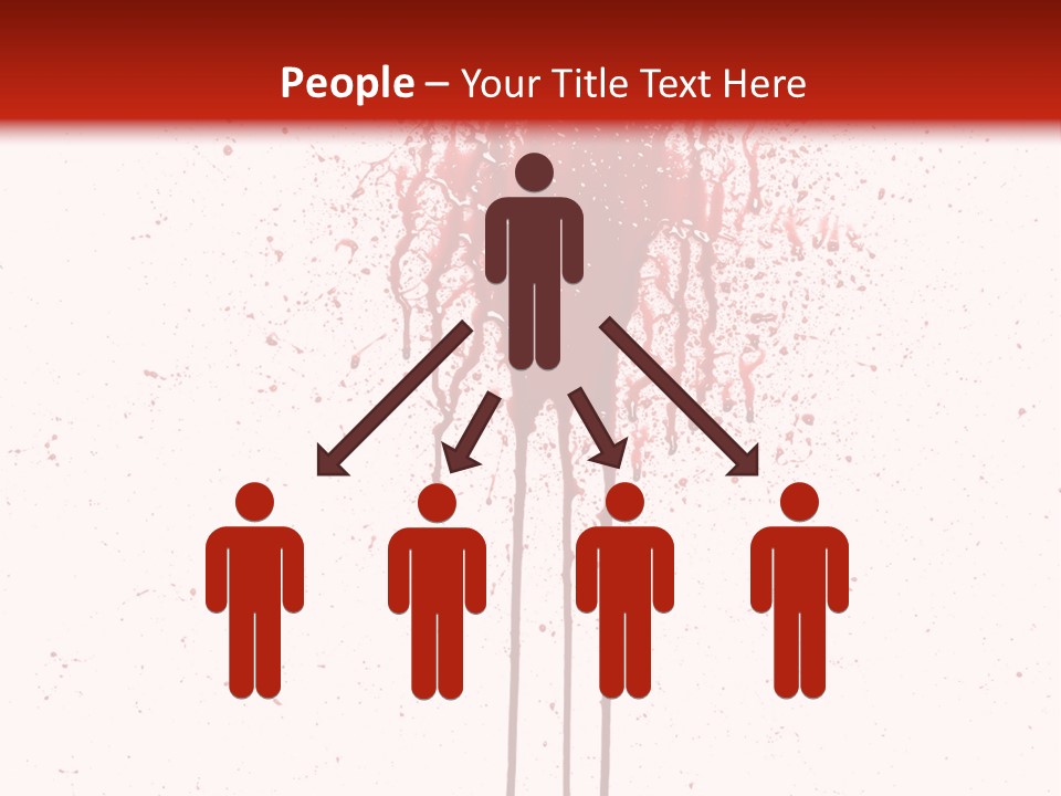 Splattered Blood Pattern With Drips Isolated On A White Background PowerPoint Template