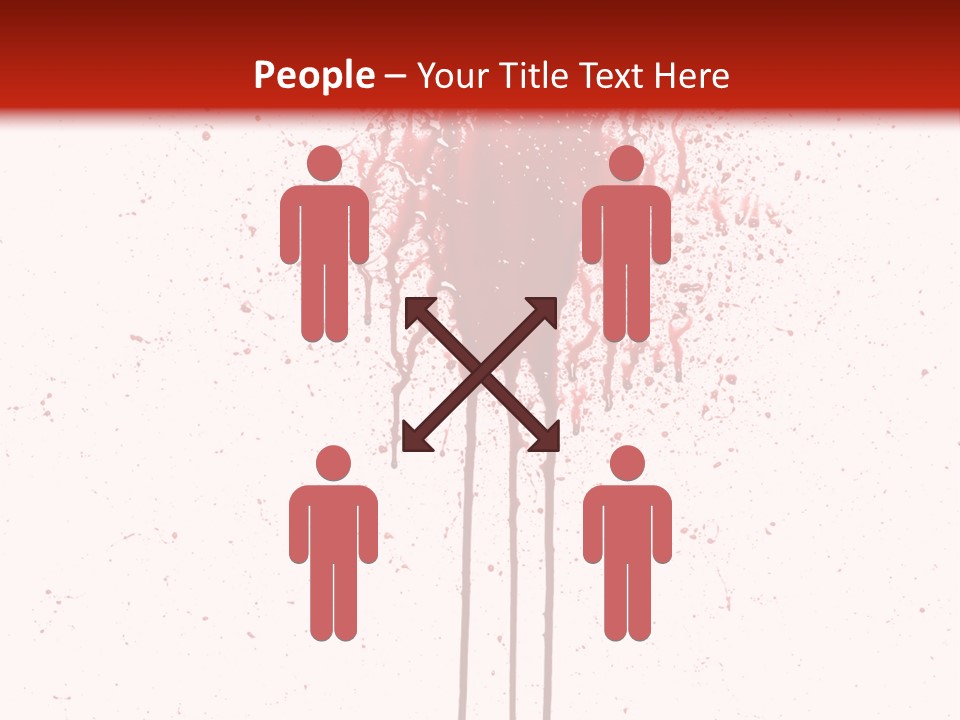 Splattered Blood Pattern With Drips Isolated On A White Background PowerPoint Template