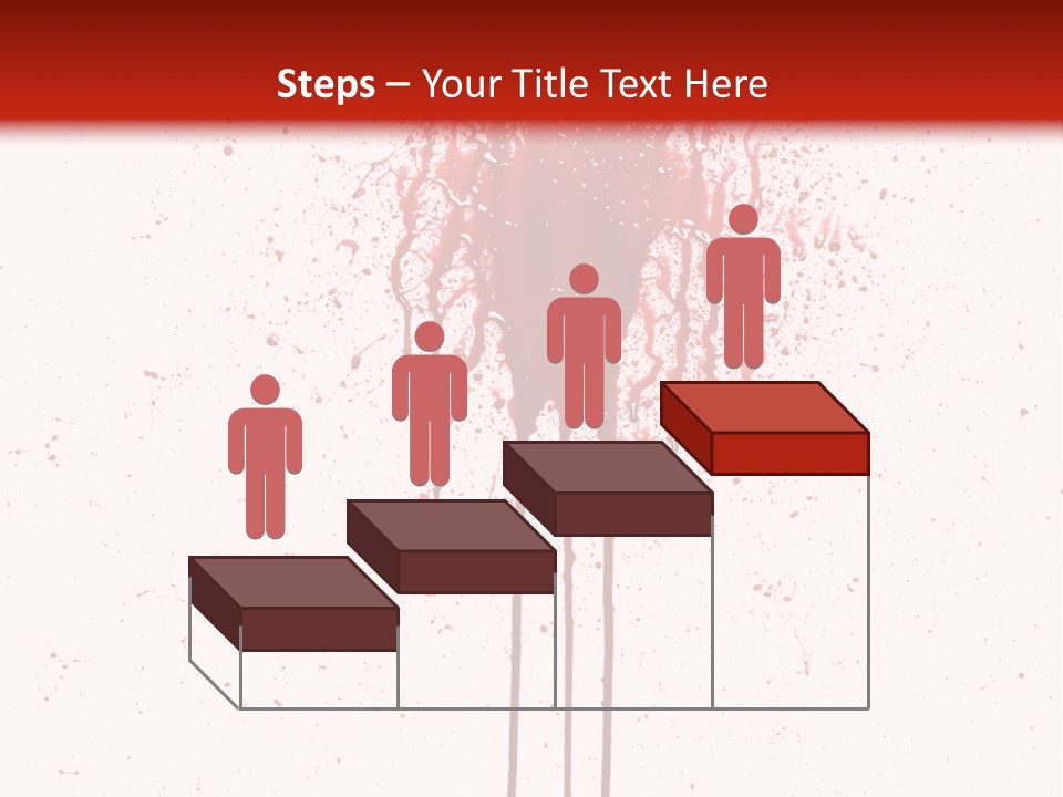 Splattered Blood Pattern With Drips Isolated On A White Background PowerPoint Template