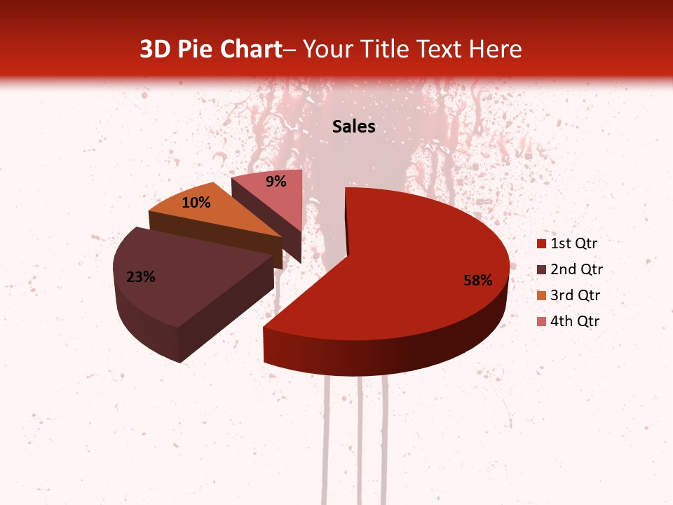 Splattered Blood Pattern With Drips Isolated On A White Background PowerPoint Template