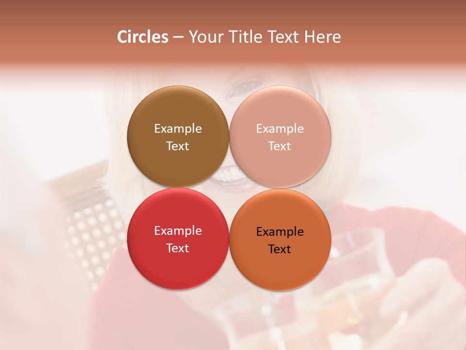 A Woman Is Smiling And Holding A Glass PowerPoint Template