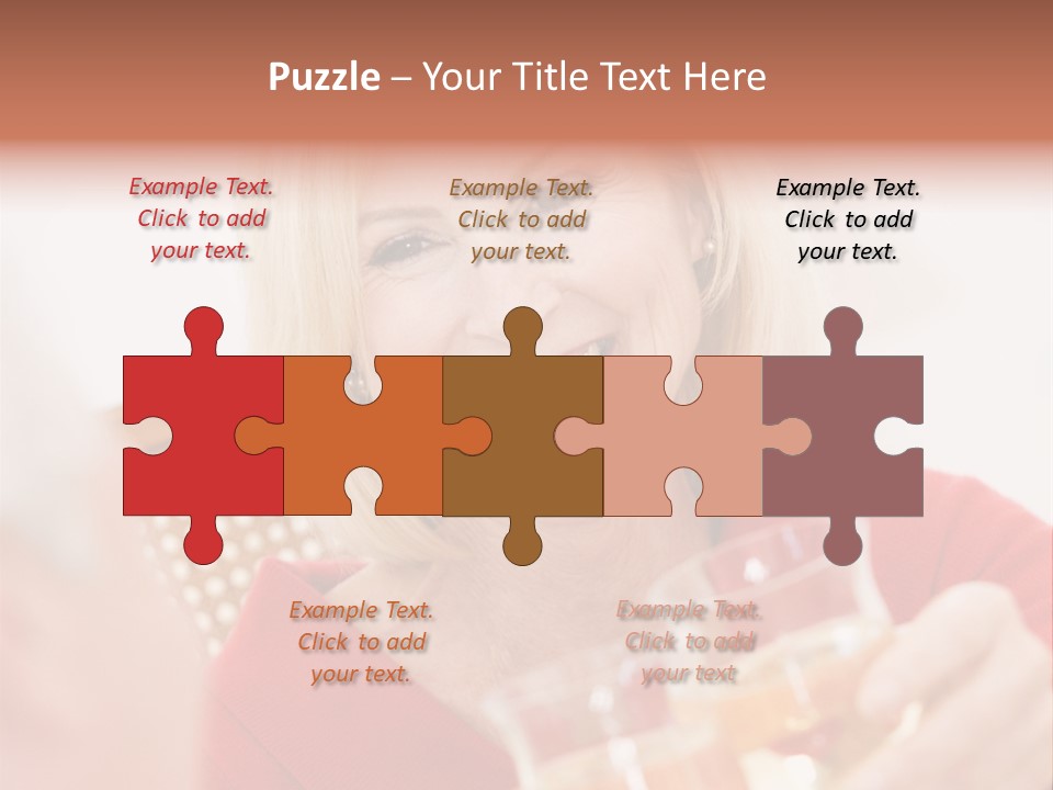 A Woman Is Smiling And Holding A Glass PowerPoint Template