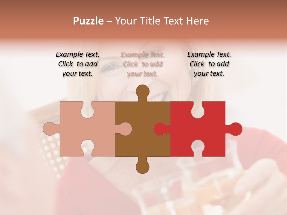 A Woman Is Smiling And Holding A Glass PowerPoint Template