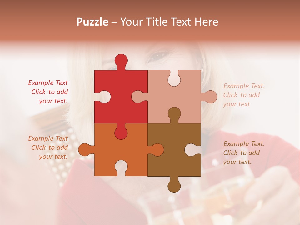 A Woman Is Smiling And Holding A Glass PowerPoint Template