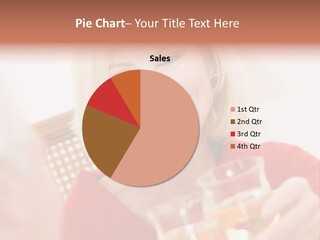 A Woman Is Smiling And Holding A Glass PowerPoint Template