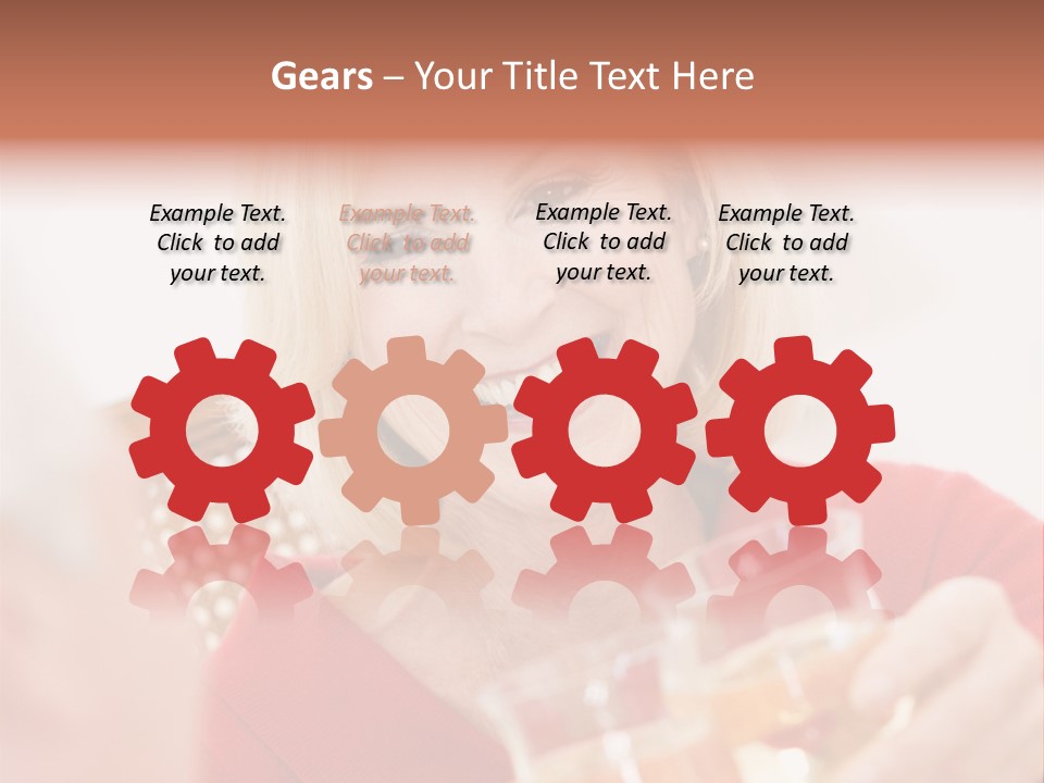 A Woman Is Smiling And Holding A Glass PowerPoint Template