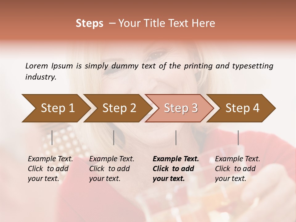 A Woman Is Smiling And Holding A Glass PowerPoint Template