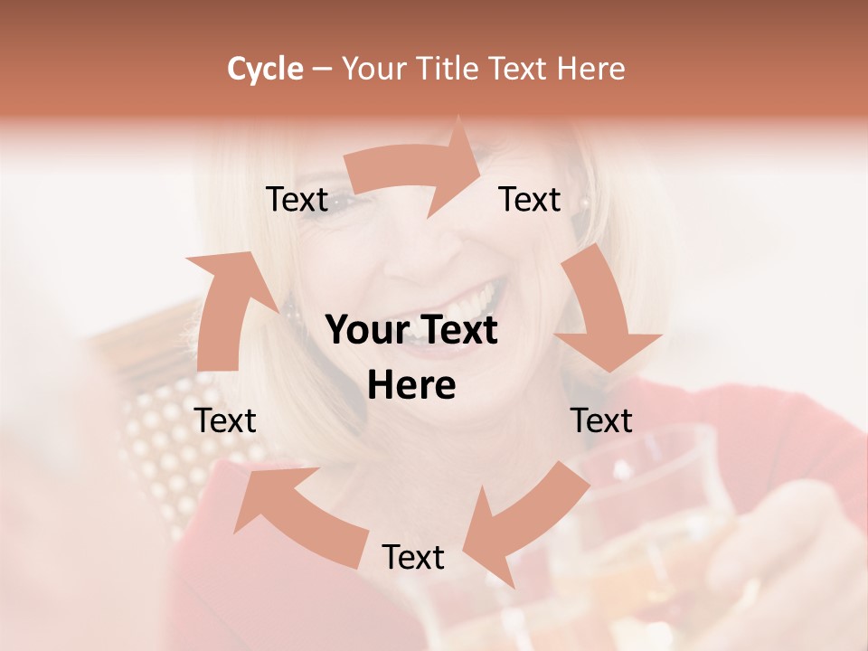 A Woman Is Smiling And Holding A Glass PowerPoint Template