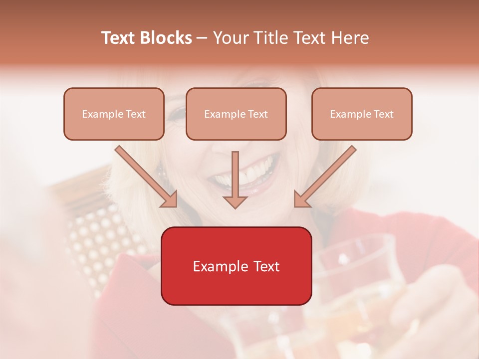 A Woman Is Smiling And Holding A Glass PowerPoint Template