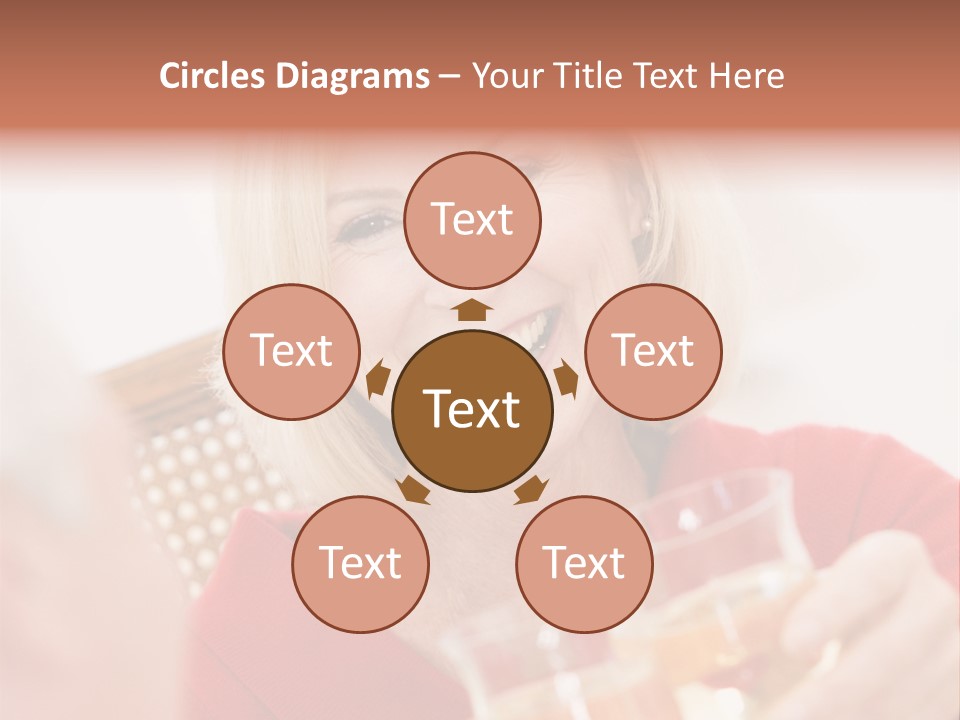 A Woman Is Smiling And Holding A Glass PowerPoint Template