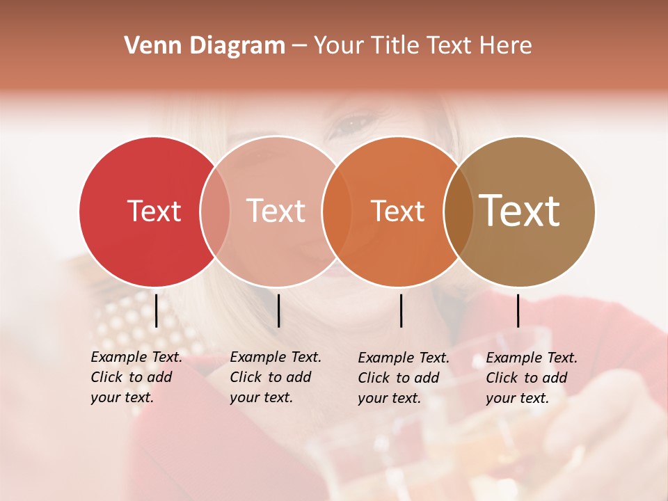 A Woman Is Smiling And Holding A Glass PowerPoint Template