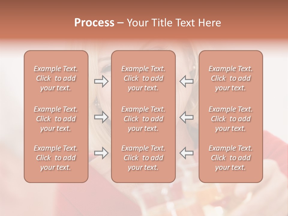 A Woman Is Smiling And Holding A Glass PowerPoint Template