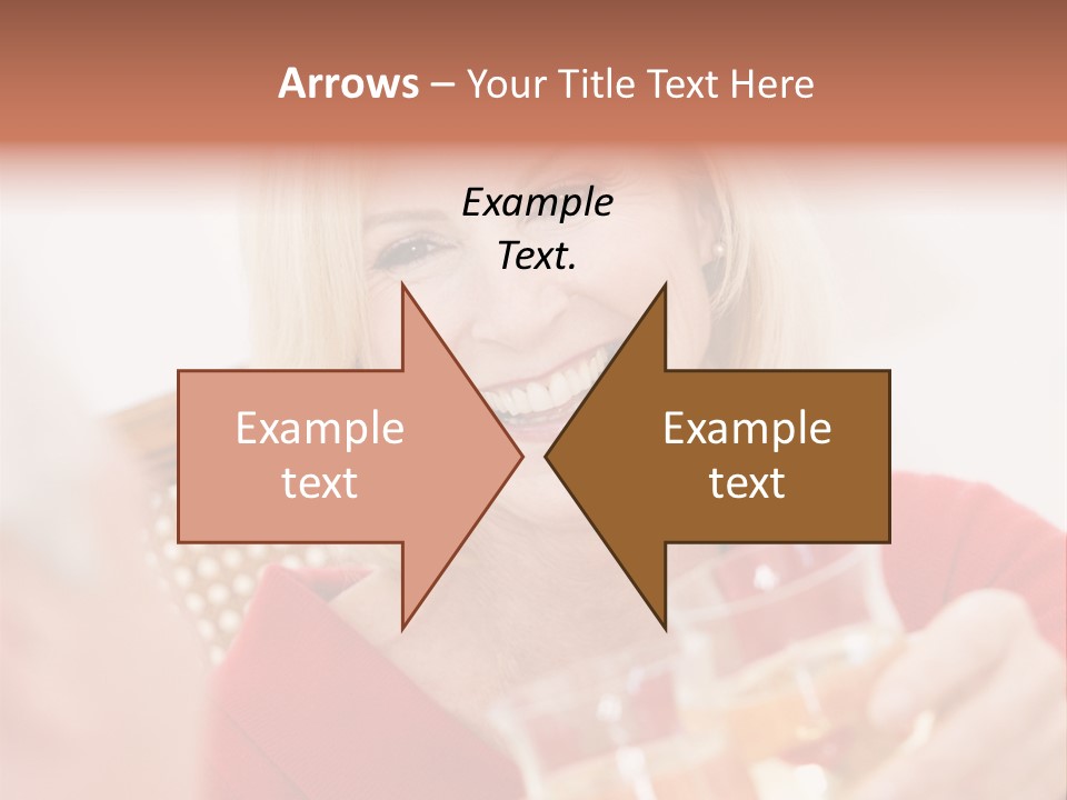 A Woman Is Smiling And Holding A Glass PowerPoint Template