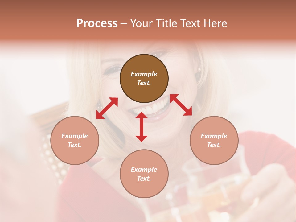 A Woman Is Smiling And Holding A Glass PowerPoint Template