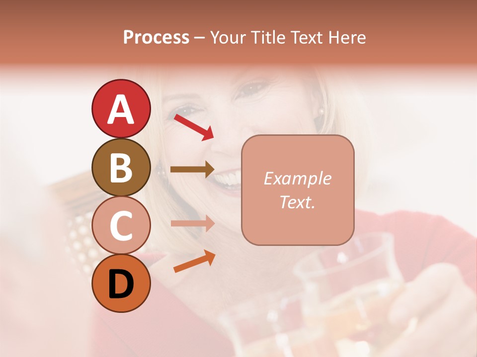 A Woman Is Smiling And Holding A Glass PowerPoint Template