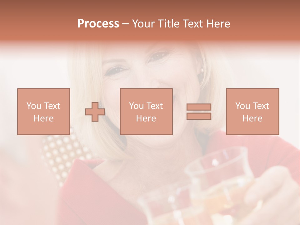 A Woman Is Smiling And Holding A Glass PowerPoint Template