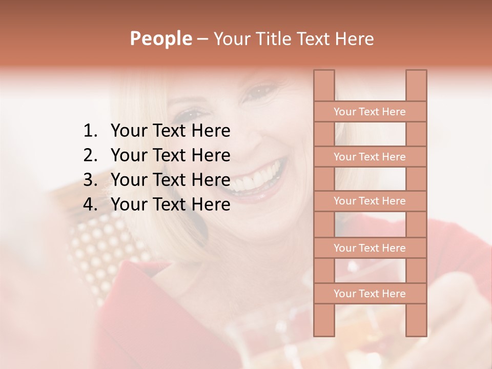 A Woman Is Smiling And Holding A Glass PowerPoint Template