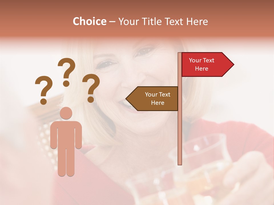 A Woman Is Smiling And Holding A Glass PowerPoint Template