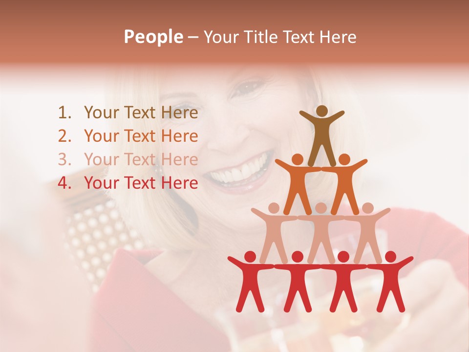 A Woman Is Smiling And Holding A Glass PowerPoint Template