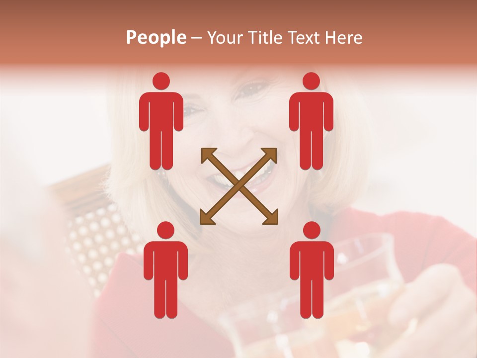 A Woman Is Smiling And Holding A Glass PowerPoint Template