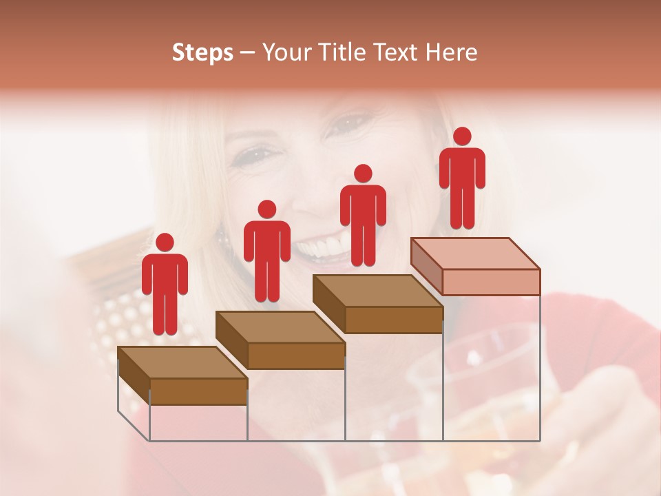 A Woman Is Smiling And Holding A Glass PowerPoint Template