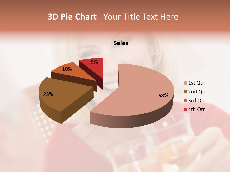 A Woman Is Smiling And Holding A Glass PowerPoint Template