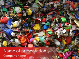 Mosaic Of Plastic Bottle Tops PowerPoint Template