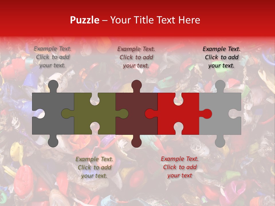 Mosaic Of Plastic Bottle Tops PowerPoint Template