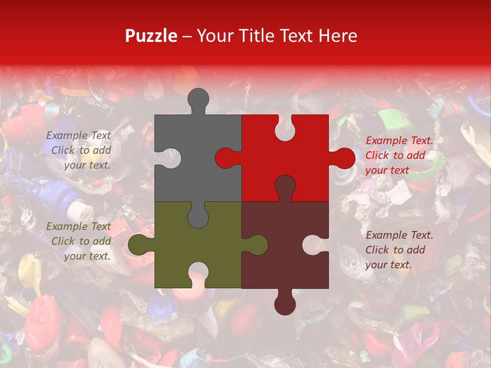 Mosaic Of Plastic Bottle Tops PowerPoint Template