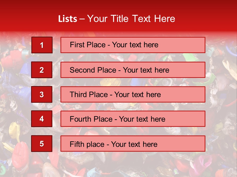 Mosaic Of Plastic Bottle Tops PowerPoint Template