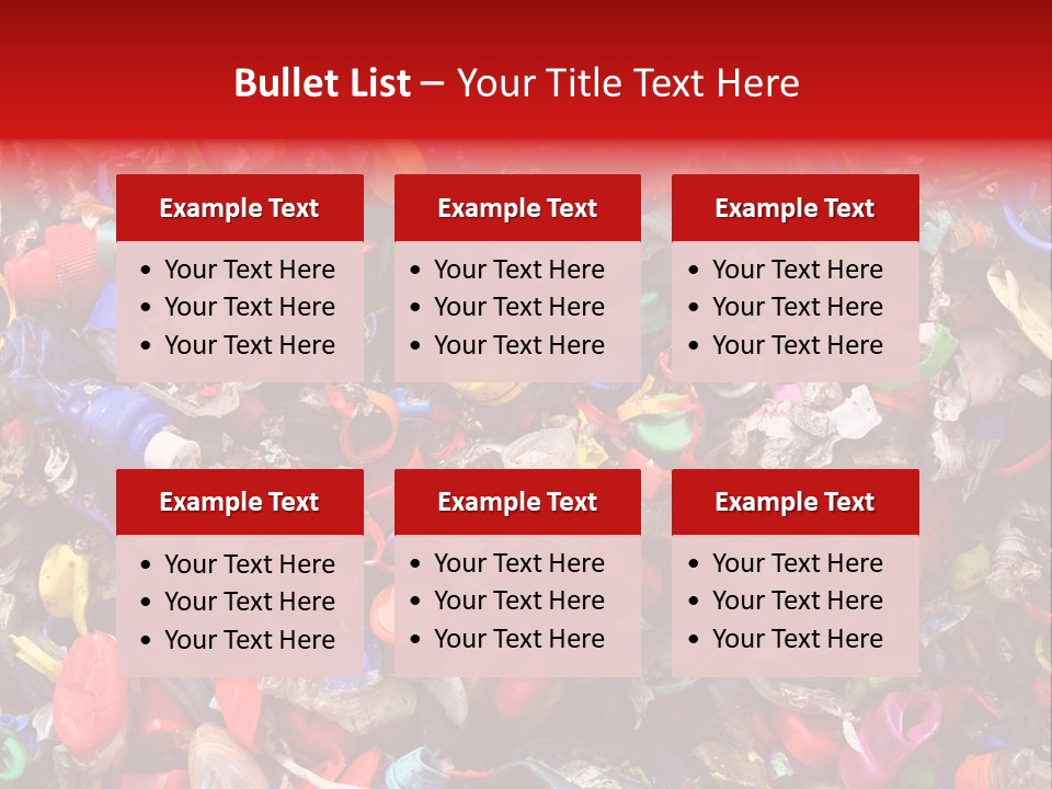 Mosaic Of Plastic Bottle Tops PowerPoint Template