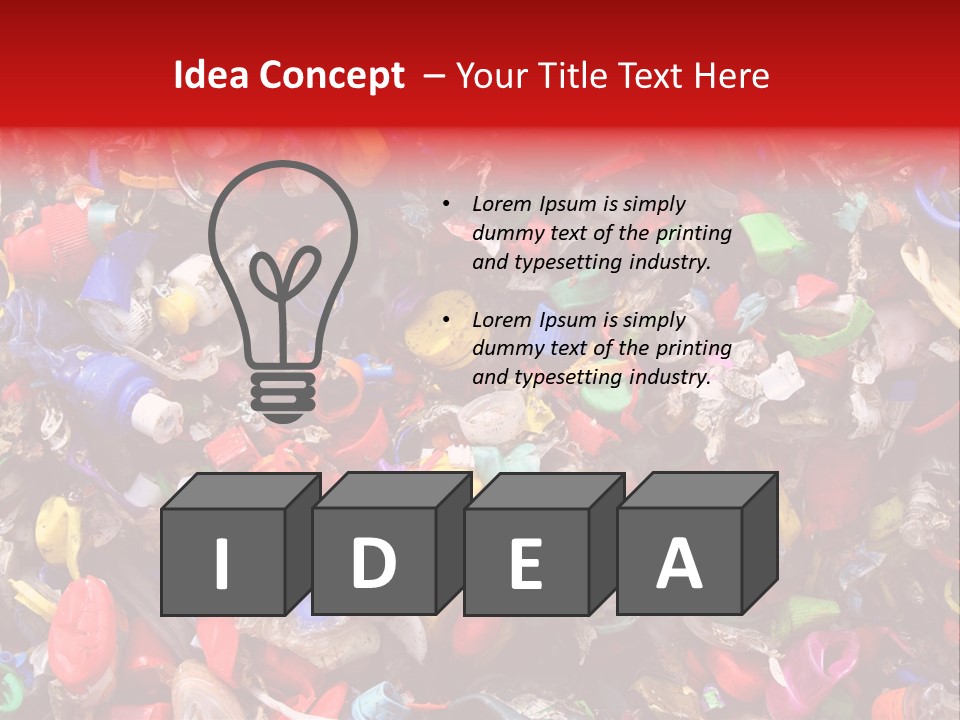 Mosaic Of Plastic Bottle Tops PowerPoint Template