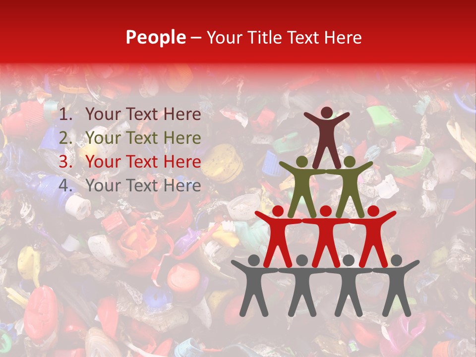 Mosaic Of Plastic Bottle Tops PowerPoint Template