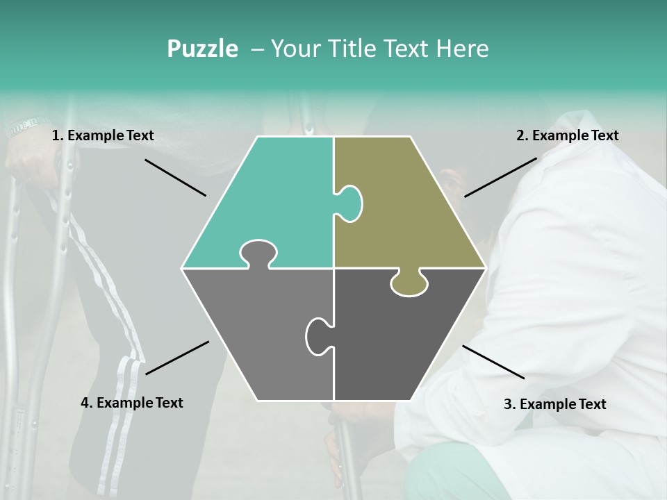 Physical Therapists Adjusts A Patient's Crutches PowerPoint Template