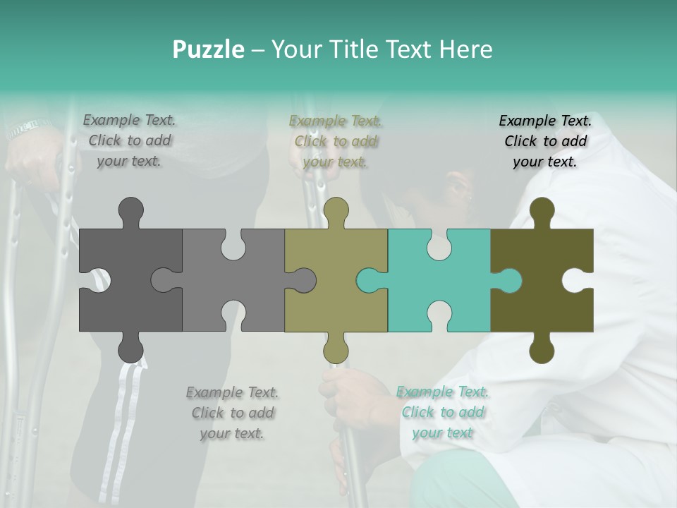 Physical Therapists Adjusts A Patient's Crutches PowerPoint Template