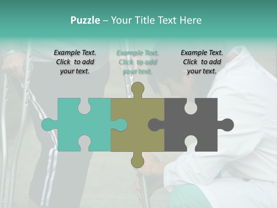 Physical Therapists Adjusts A Patient's Crutches PowerPoint Template