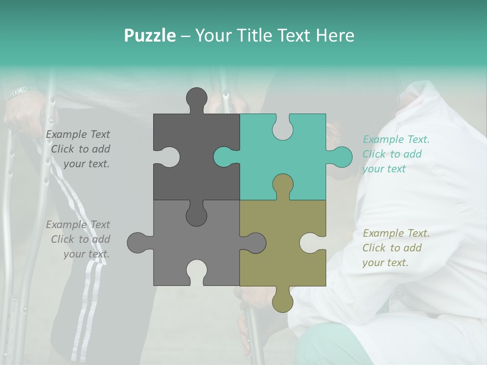 Physical Therapists Adjusts A Patient's Crutches PowerPoint Template